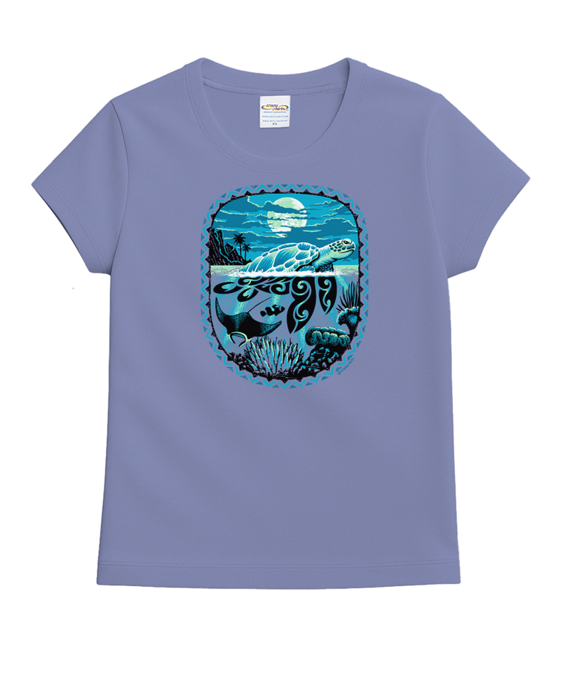 Honu Moon - Lavender Dyed Short Sleeve Crewneck T-Shirt