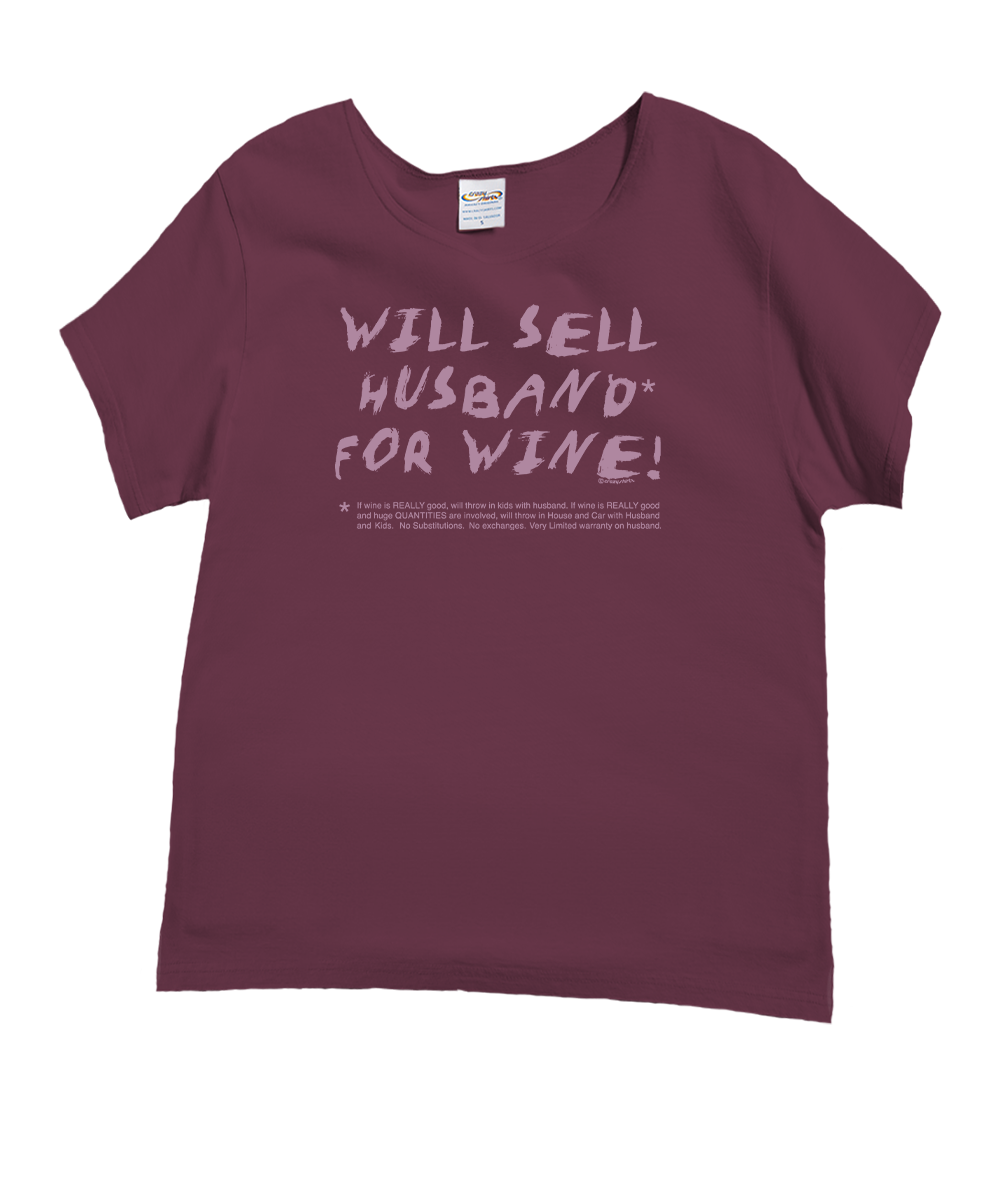 Sell 4 Wine - Wine Dyed Short Sleeve Scoop Neck T-Shirt