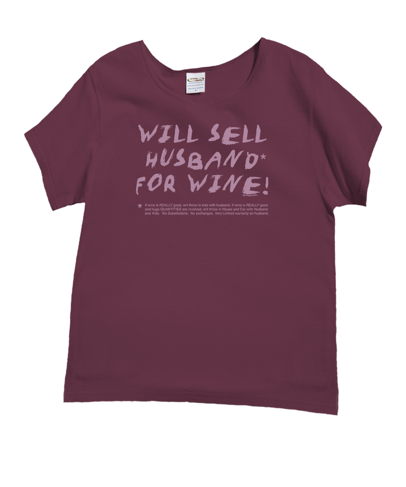 Sell 4 Wine - Wine Dyed Short Sleeve Scoop Neck T-Shirt