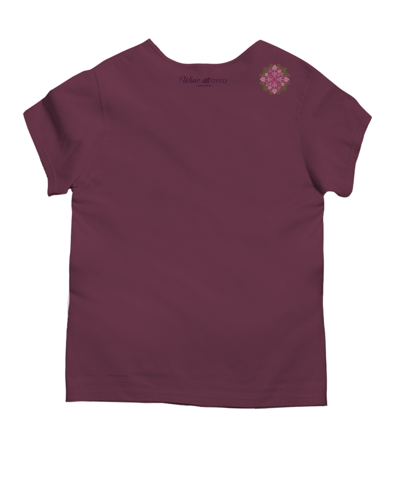 Wine Quilt - Wine Dyed Short Sleeve Scoop Neck T-Shirt