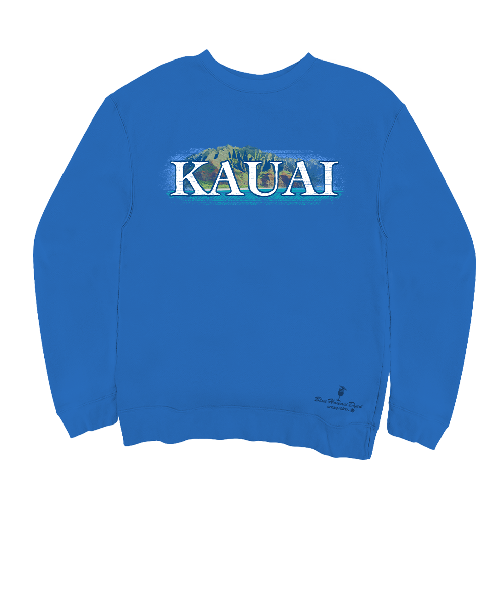 Kauai Napali - Blue Hawaii Dyed Long Sleeve Sweatshirt View 1