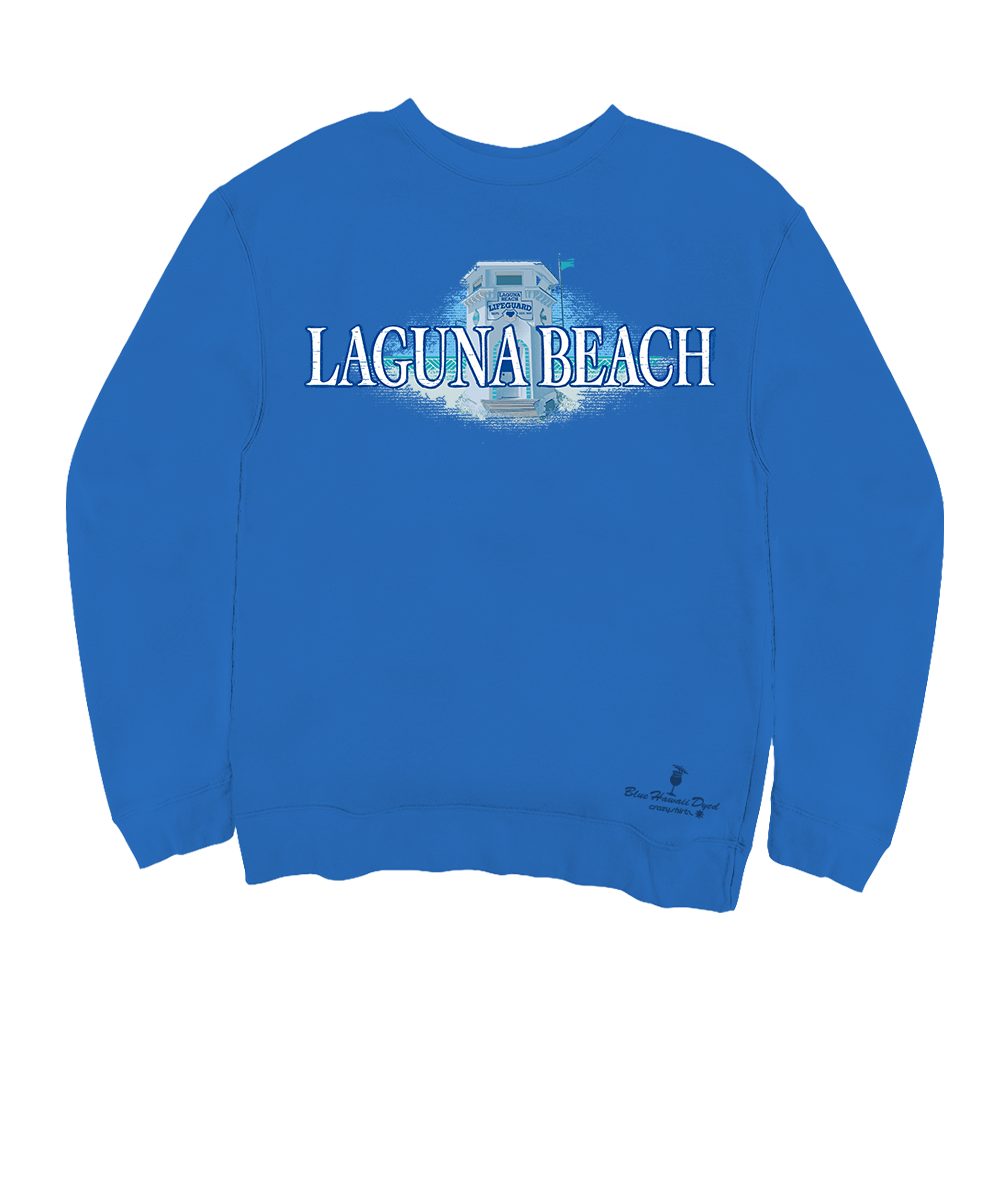 Laguna Beach Tower - Blue Hawaii Dyed Long Sleeve Sweatshirt View 1