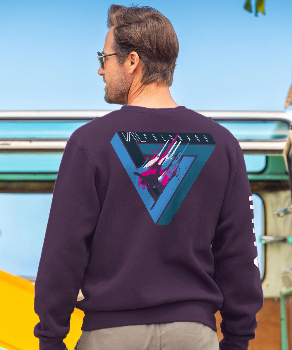 Vail Resort Vail Triangle - Blackberry Dyed Long Sleeve Sweatshirt