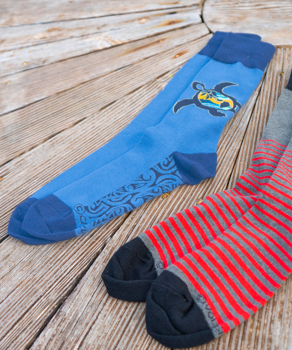 Paradise Honu - Graphic Cotton Crew Socks