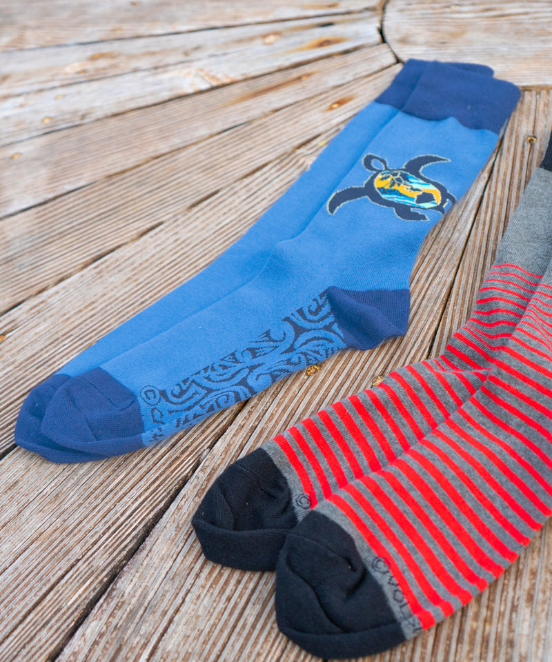 Paradise Honu - Graphic Cotton Crew Socks