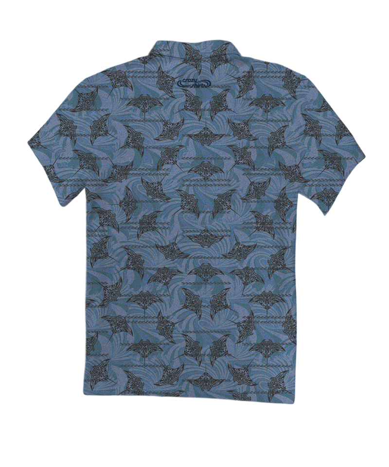 Manta Current - Steele Short Sleeve Hawaiian Polo Shirt