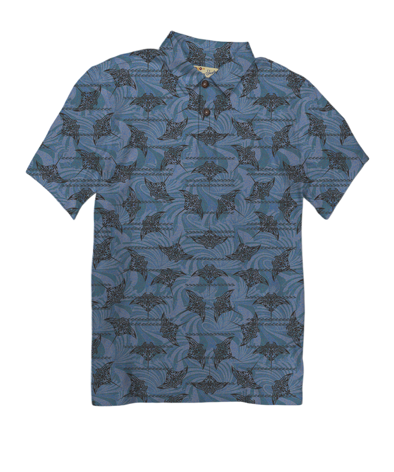 Manta Current - Steele Short Sleeve Hawaiian Polo Shirt