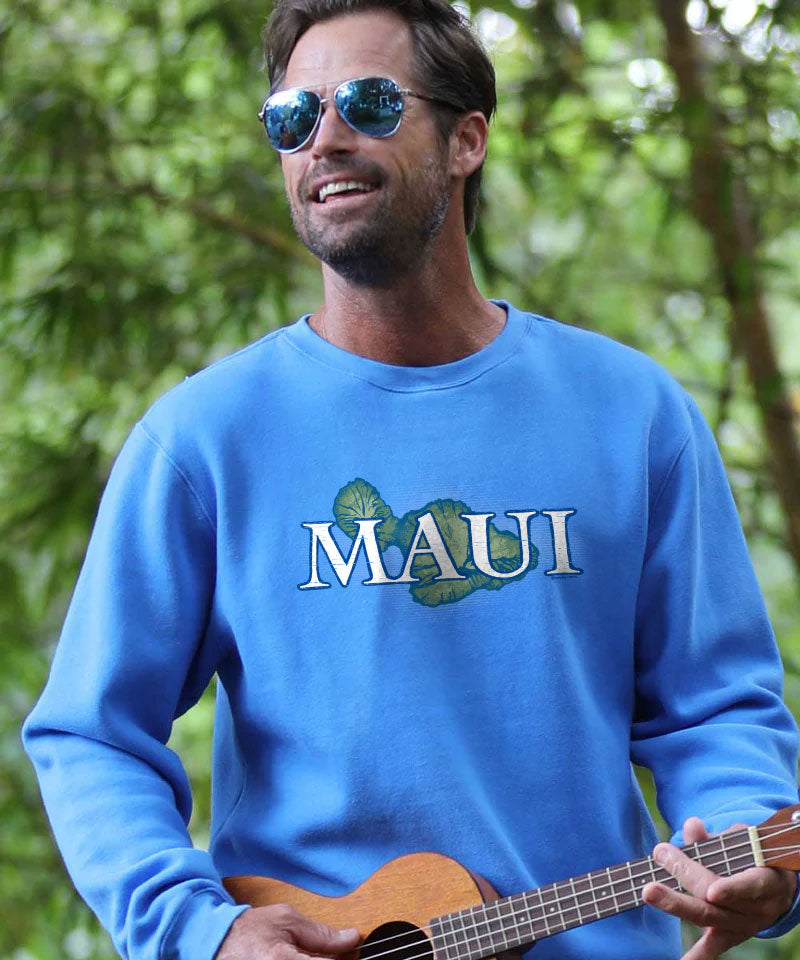 Maui Island - Blue Hawaii Dyed Long Sleeve Sweatshirt View 2