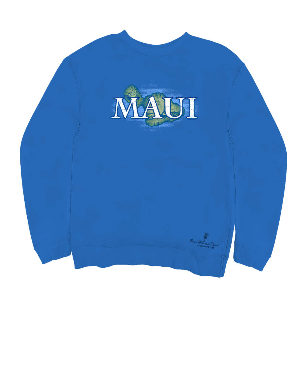 Maui Island - Blue Hawaii Dyed Long Sleeve Sweatshirt View 1