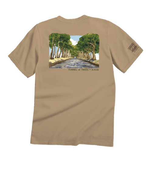 Tunnel Of Trees - Kona Coffee Dyed Short Sleeve Crewneck T-Shirt