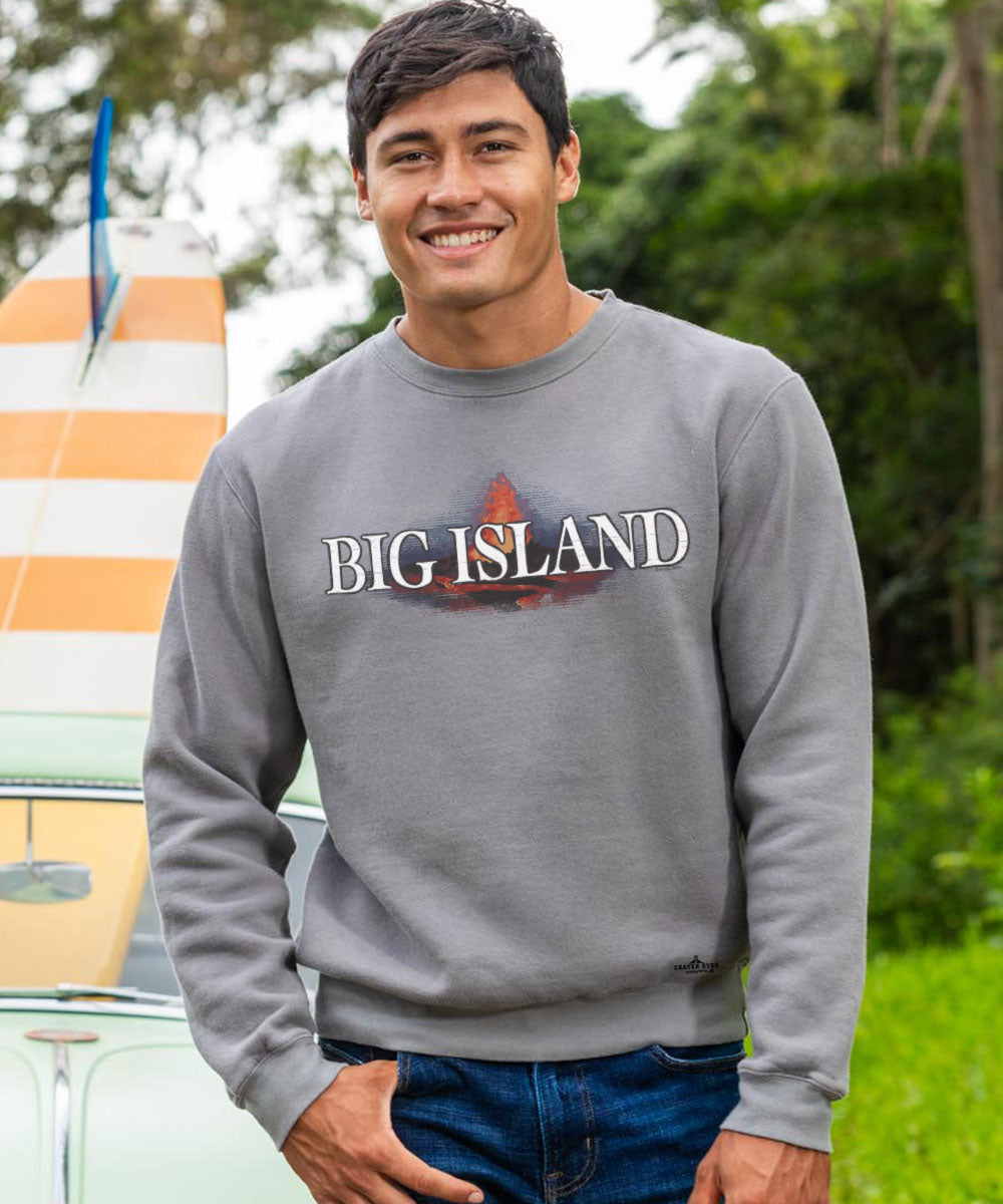Big Island Kilauea - Crater Dyed® Long Sleeve Sweatshirt
