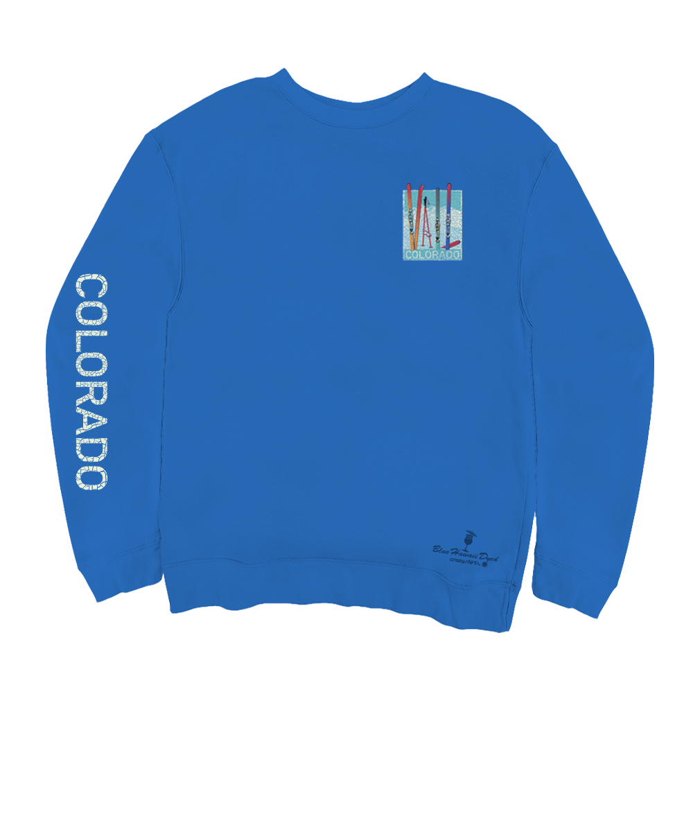 Vail Skis - Blue Hawaii Dyed Long Sleeve Sweatshirt View 4