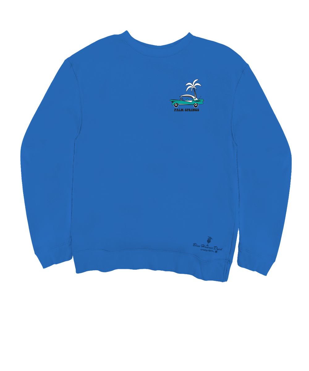 Palm Springs Style - Blue Hawaii Dyed Long Sleeve Sweatshirt View 4