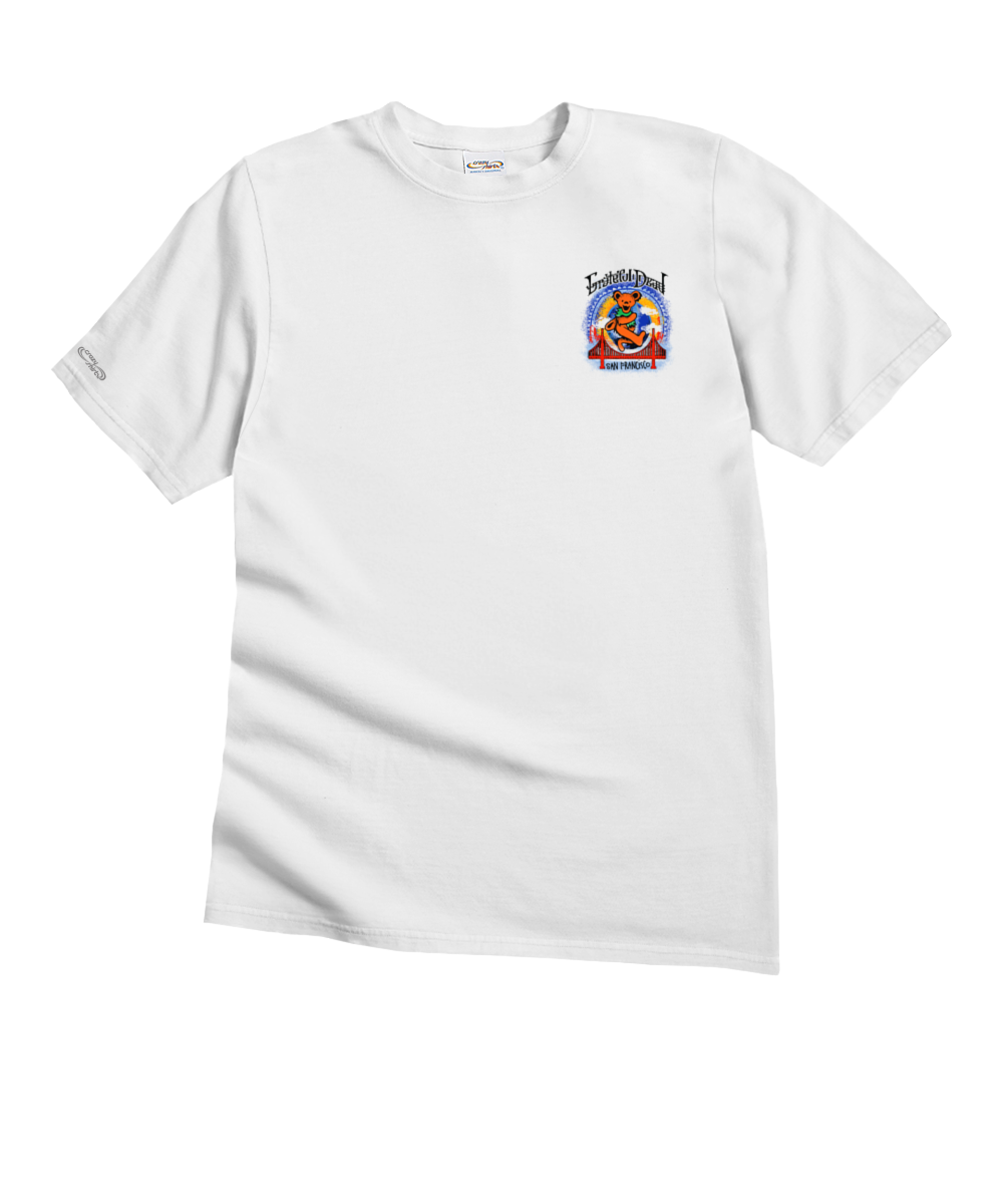 Grateful Dead Golden Gate Bear - White Short Sleeve Crewneck T-Shirt