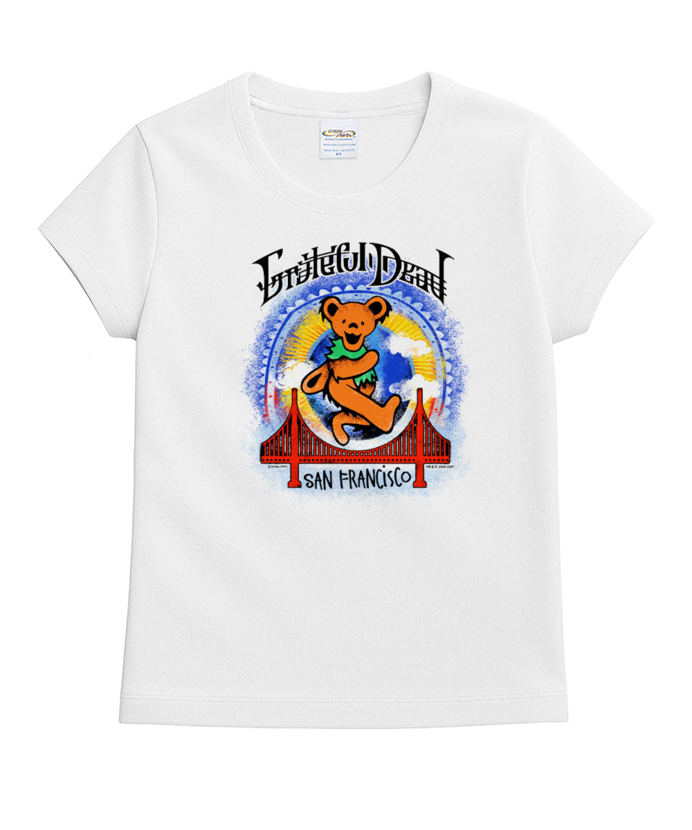 Grateful Dead Golden Gate Bear - White Short Sleeve Crewneck T-Shirt