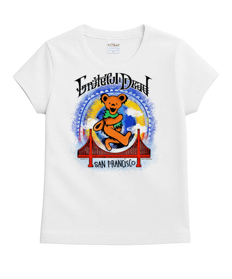 Grateful Dead Golden Gate Bear - White Short Sleeve Crewneck T-Shirt