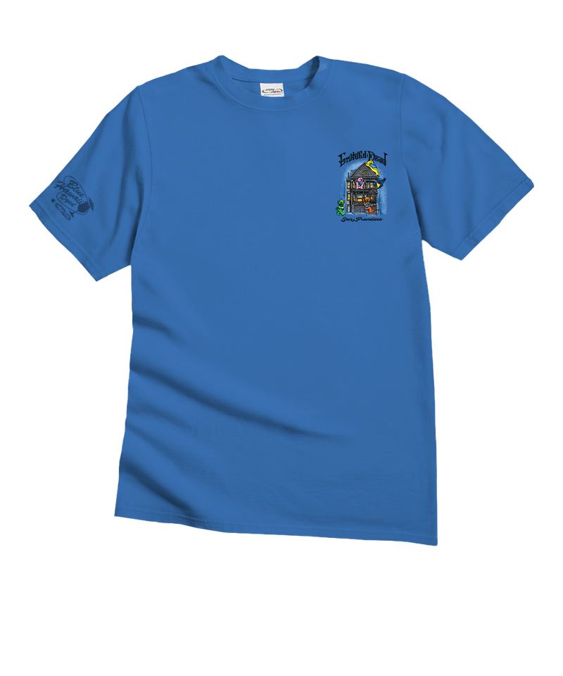 Grateful Dead Bear House - Blue Hawaii Dyed Short Sleeve Crewneck T-Shirt
