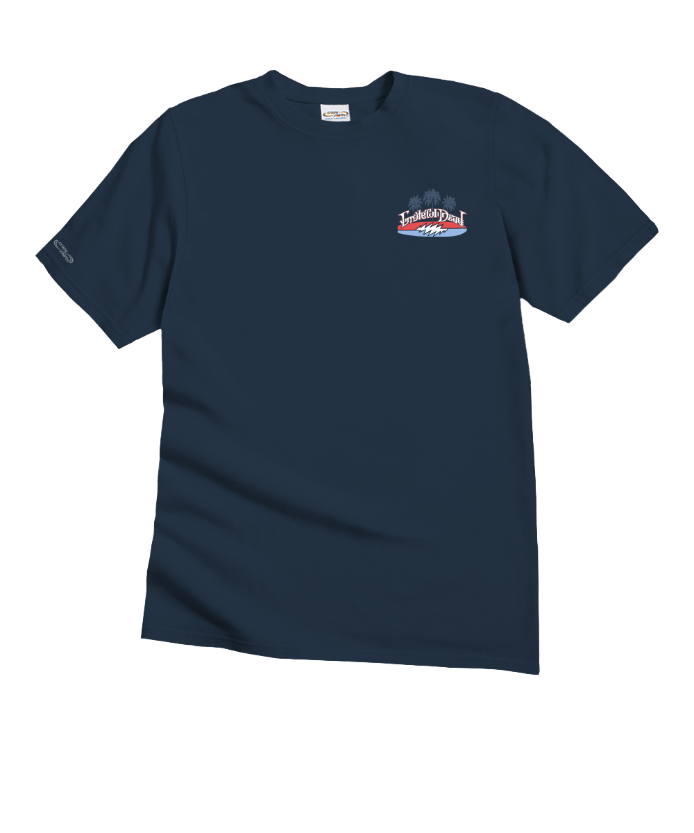 Grateful Dead Skeleton Chicken - Navy Short Sleeve Crewneck T-Shirt