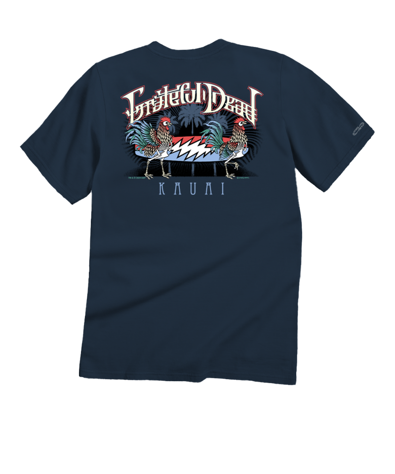 Grateful Dead Skeleton Chicken - Navy Short Sleeve Crewneck T-Shirt
