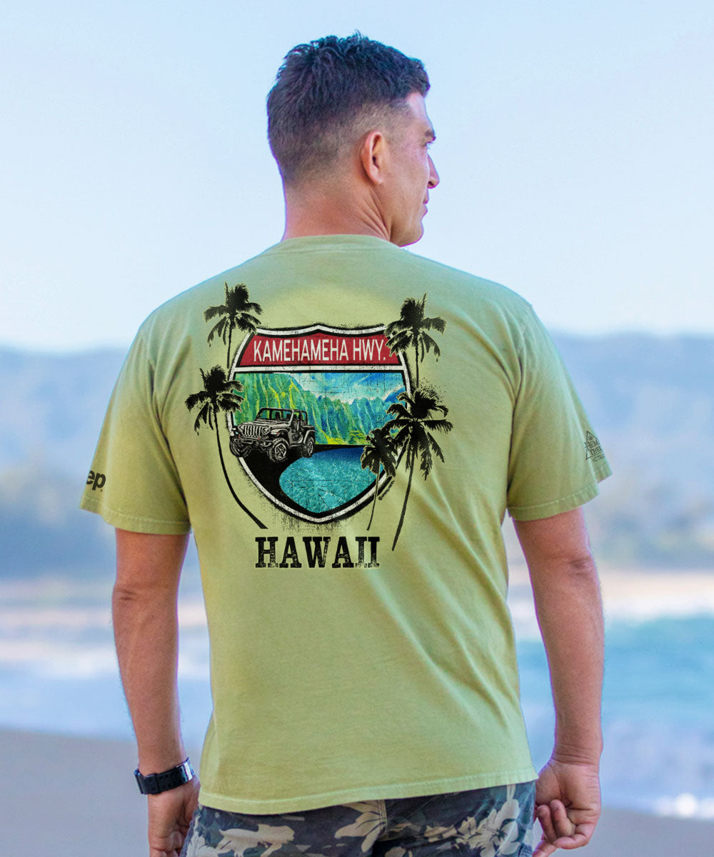 Jeep Kam Highway Scenic - Hemp Dyed Short Sleeve Crewneck T-Shirt