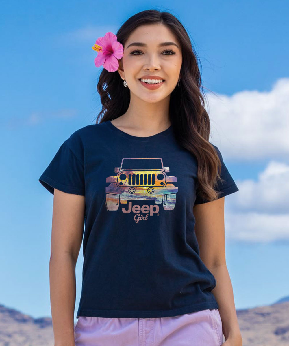 Jeep Girl - Navy Short Sleeve Crewneck T-Shirt