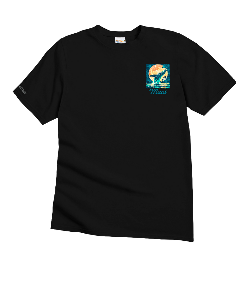 Moonlight Whale - Black Short Sleeve Crewneck T-Shirt