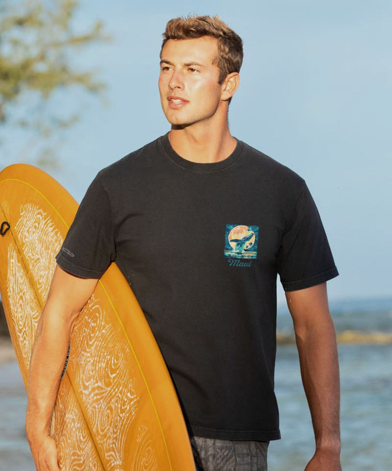 Moonlight Whale - Black Short Sleeve Crewneck T-Shirt