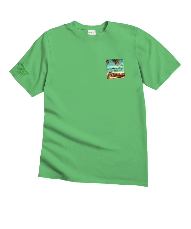 Retro Lanikai - Green Apple Dyed Short Sleeve Crewneck T-Shirt