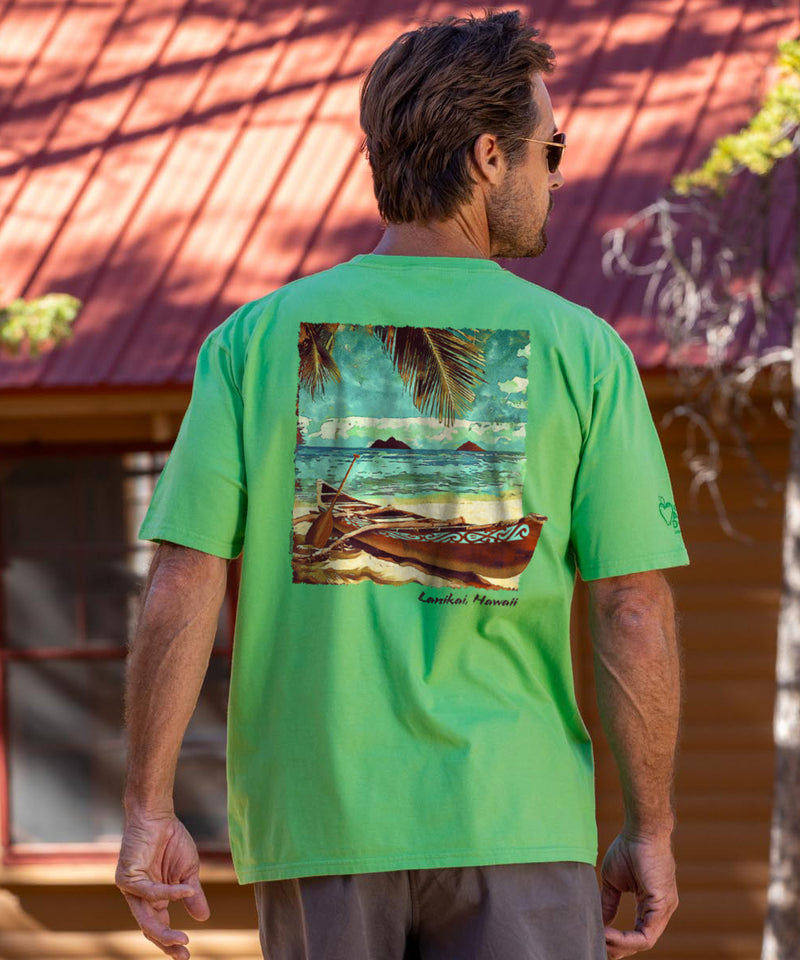 Retro Lanikai - Green Apple Dyed Short Sleeve Crewneck T-Shirt