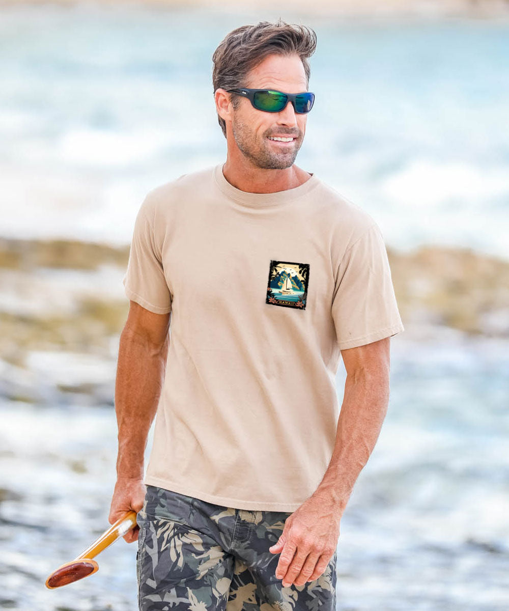 Poster Of Paradise - Kona Coffee Dyed Short Sleeve Crewneck T-Shirt