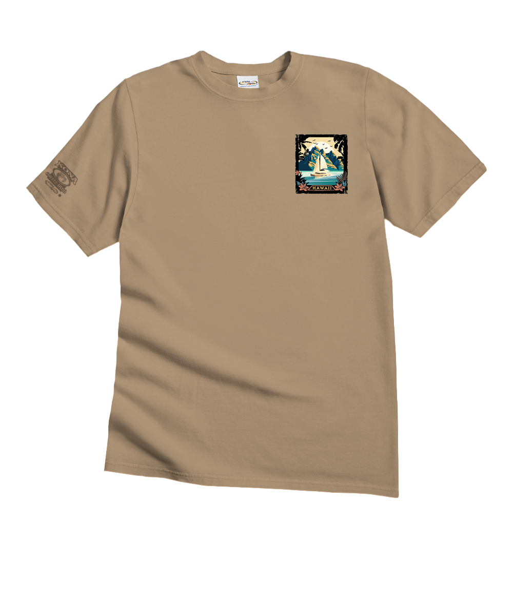 Poster Of Paradise - Kona Coffee Dyed Short Sleeve Crewneck T-Shirt