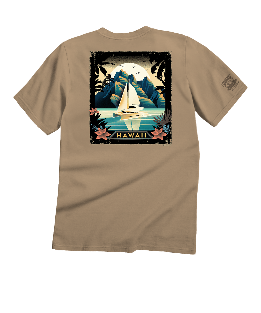 Poster Of Paradise - Kona Coffee Dyed Short Sleeve Crewneck T-Shirt