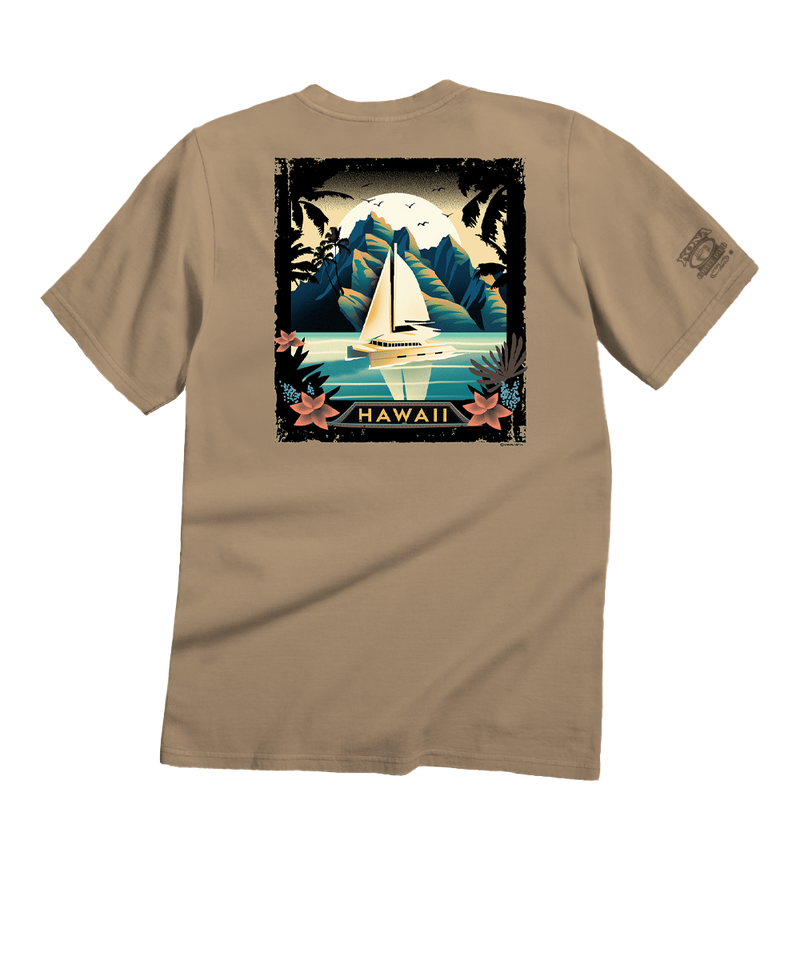 Poster Of Paradise - Kona Coffee Dyed Short Sleeve Crewneck T-Shirt