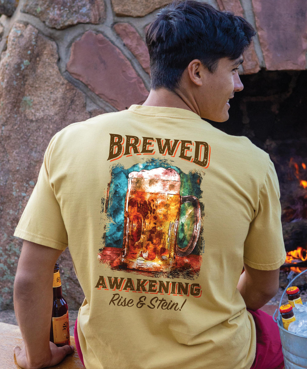 Brewed Awakening - Beer Dyed Short Sleeve Crewneck T-Shirt