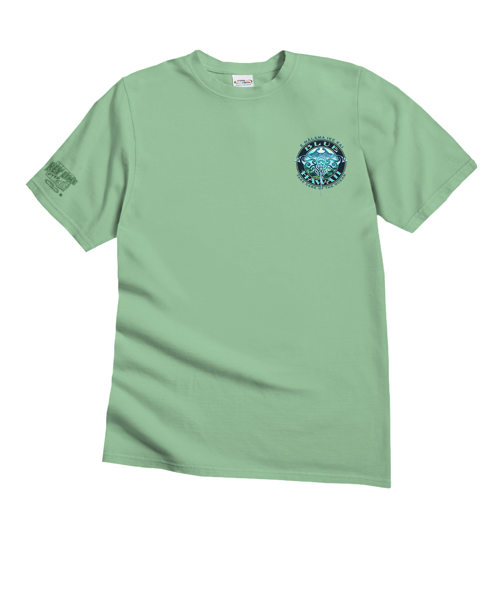 Blue Hawaii Dive - Key Lime Dyed Short Sleeve Crewneck T-Shirt