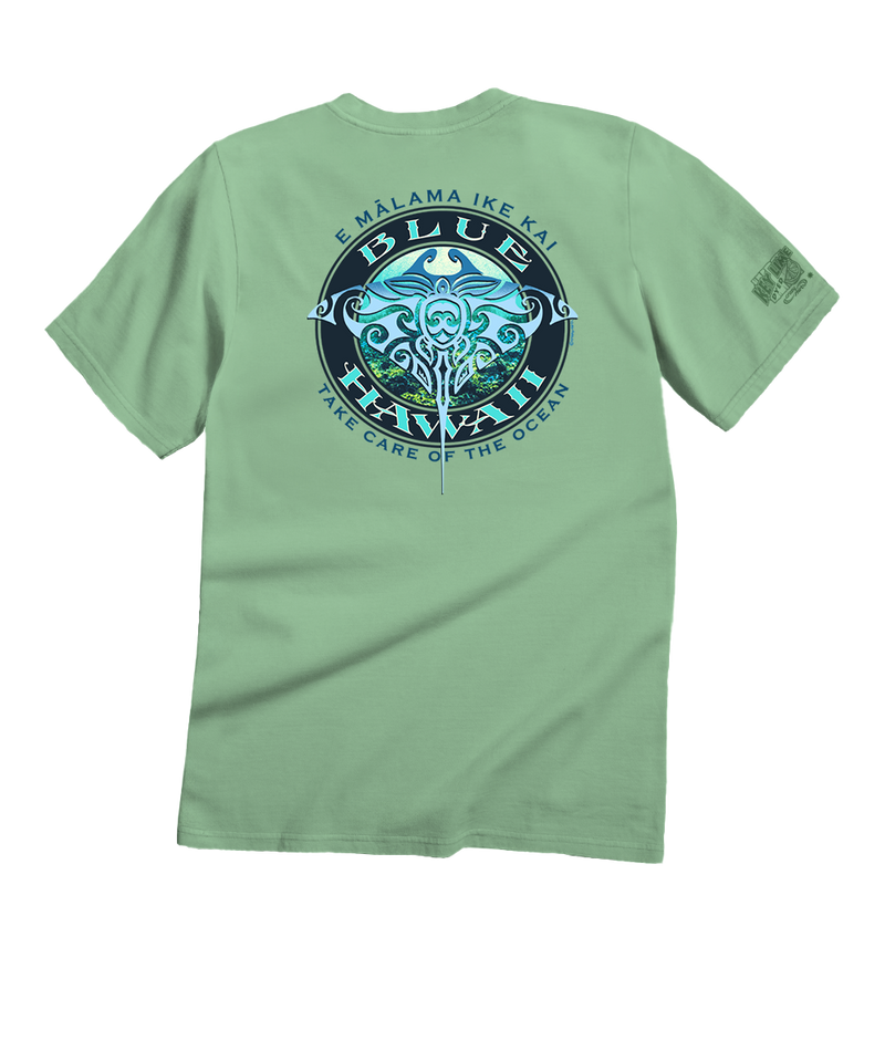 Blue Hawaii Dive - Key Lime Dyed Short Sleeve Crewneck T-Shirt