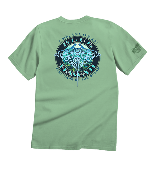 Blue Hawaii Dive - Key Lime Dyed Short Sleeve Crewneck T-Shirt