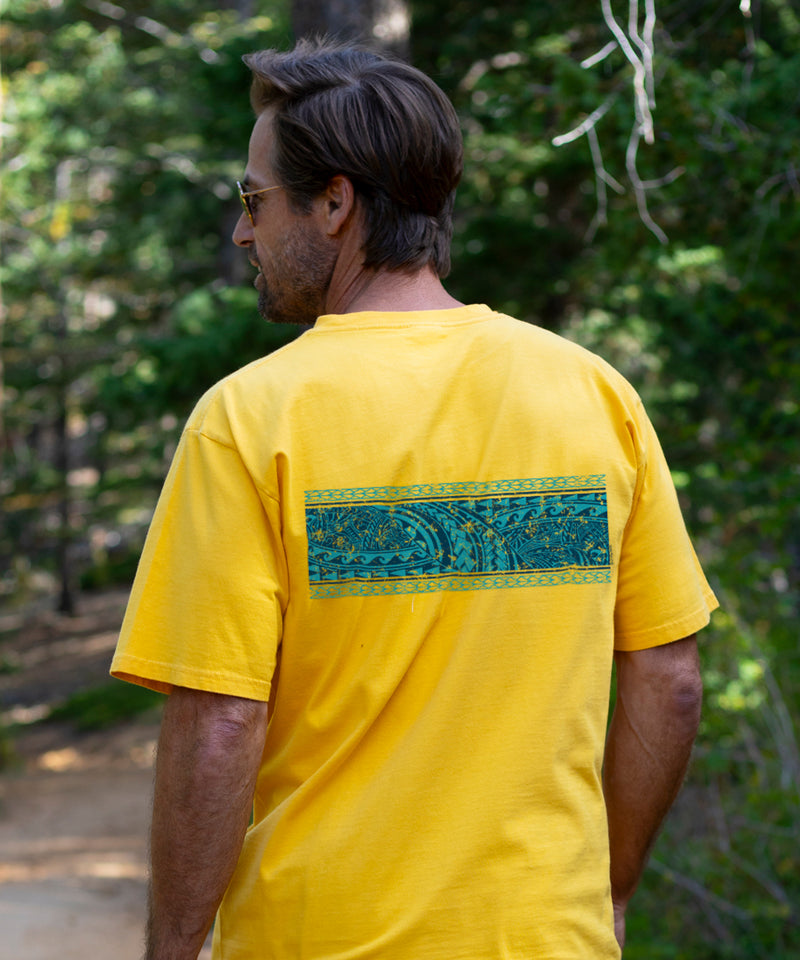 Tribal Mano Honu Band - Pineapple Dyed Short Sleeve Crewneck T-Shirt