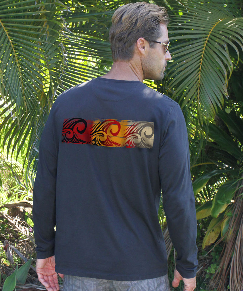Trois Bands - Jet Black Long Sleeve Pima T-Shirt