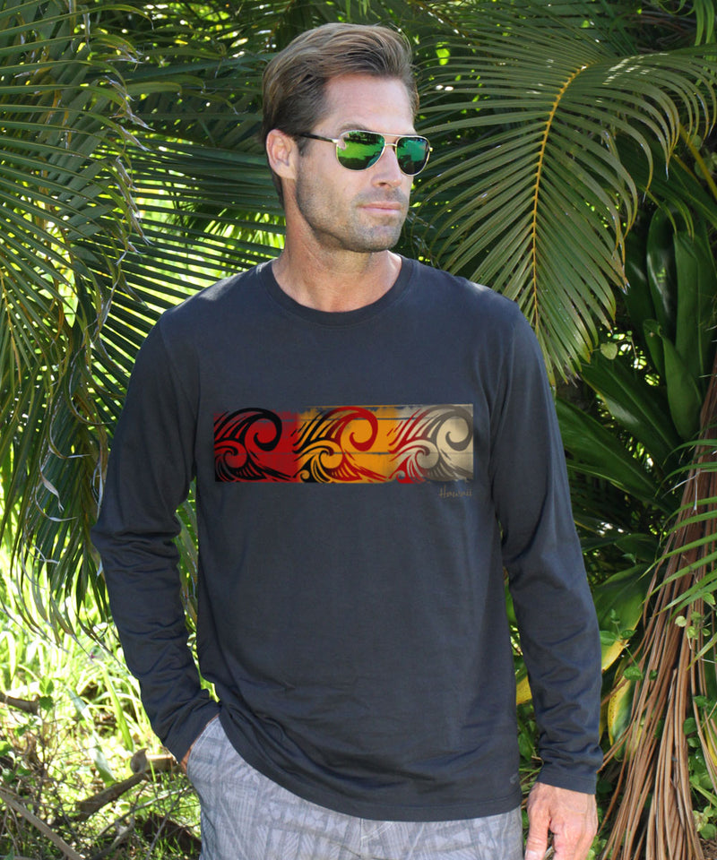 Trois Bands - Jet Black Long Sleeve Pima T-Shirt