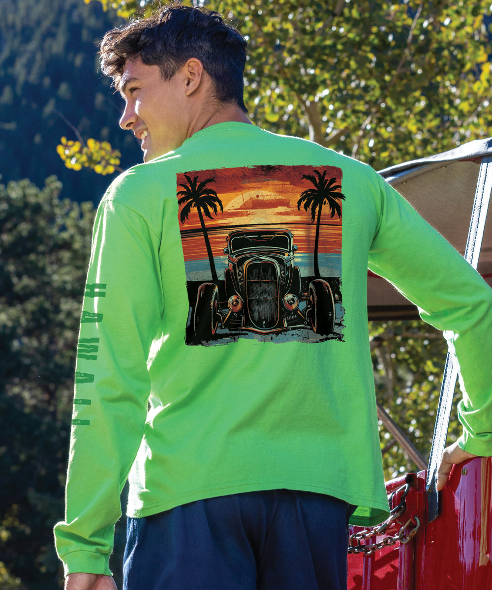 Island Hot Rod - Green Apple Dyed Long Sleeve Crewneck T-Shirt