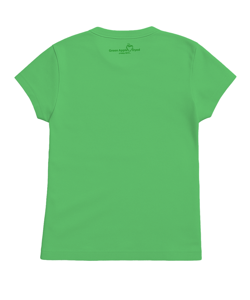 Tropical Watercolor Beach - Green Apple Dyed Short Sleeve Crewneck T-Shirt