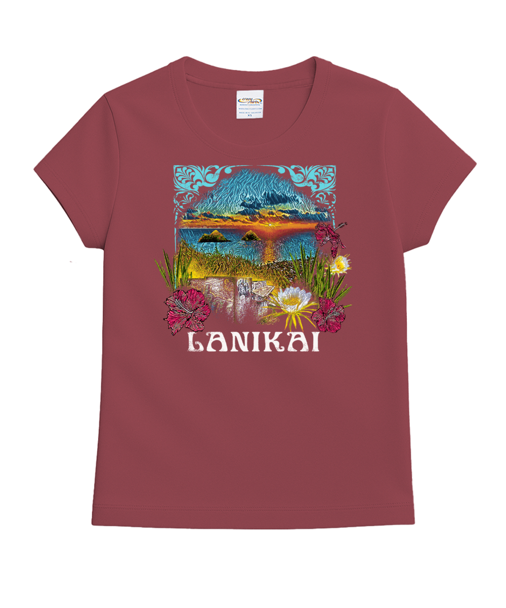 Lanikai Heights - Paradise Red Dyed Short Sleeve Crewneck T-Shirt