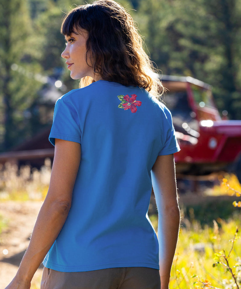 Koolina Floral Band - Blue Hawaii Dyed Short Sleeve Crewneck T-Shirt