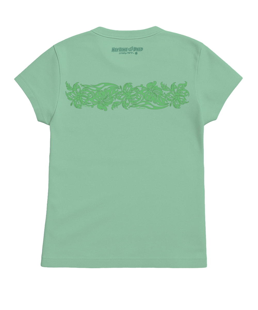 Outline Tribal - Key Lime Dyed Short Sleeve Crewneck T-Shirt