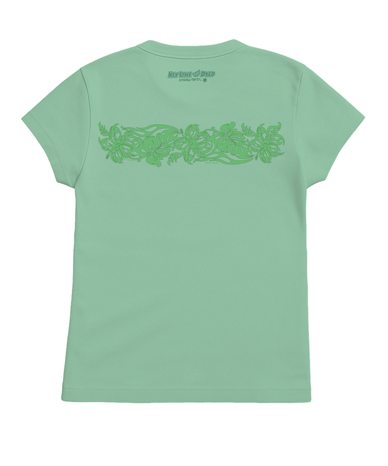 Outline Tribal - Key Lime Dyed Short Sleeve Crewneck T-Shirt