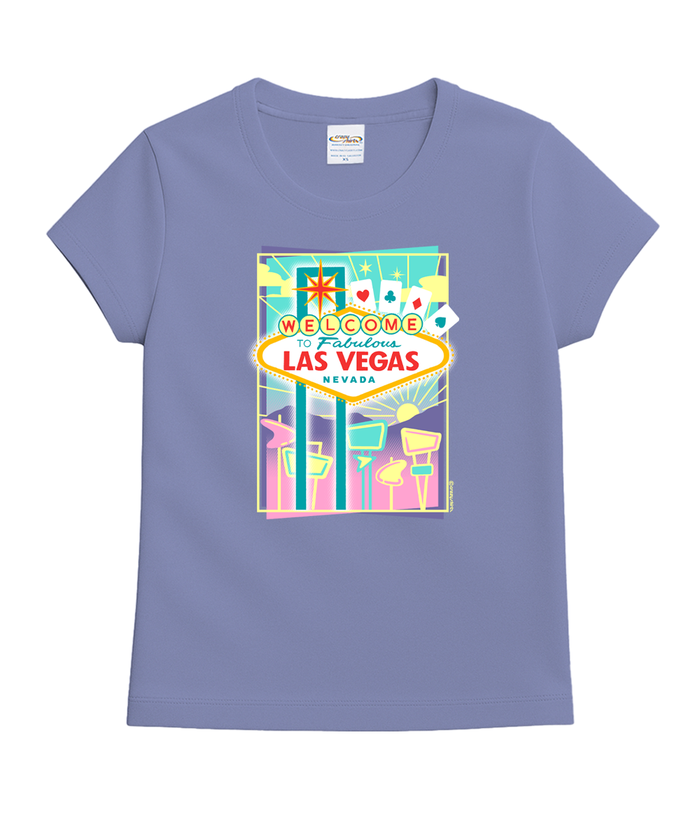 Mod Vegas Sign - Lavender Dyed Short Sleeve Crewneck T-Shirt