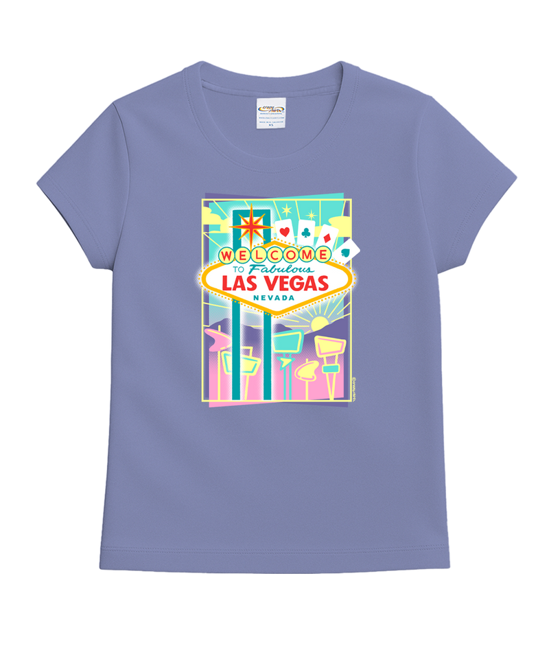 Mod Vegas Sign - Lavender Dyed Short Sleeve Crewneck T-Shirt