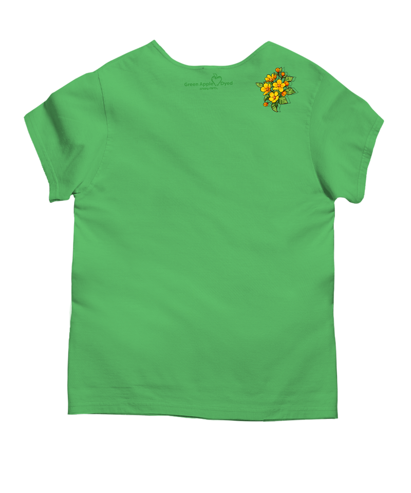 Ilima Blossoms - Green Apple Dyed Short Sleeve Scoop Neck T-Shirt