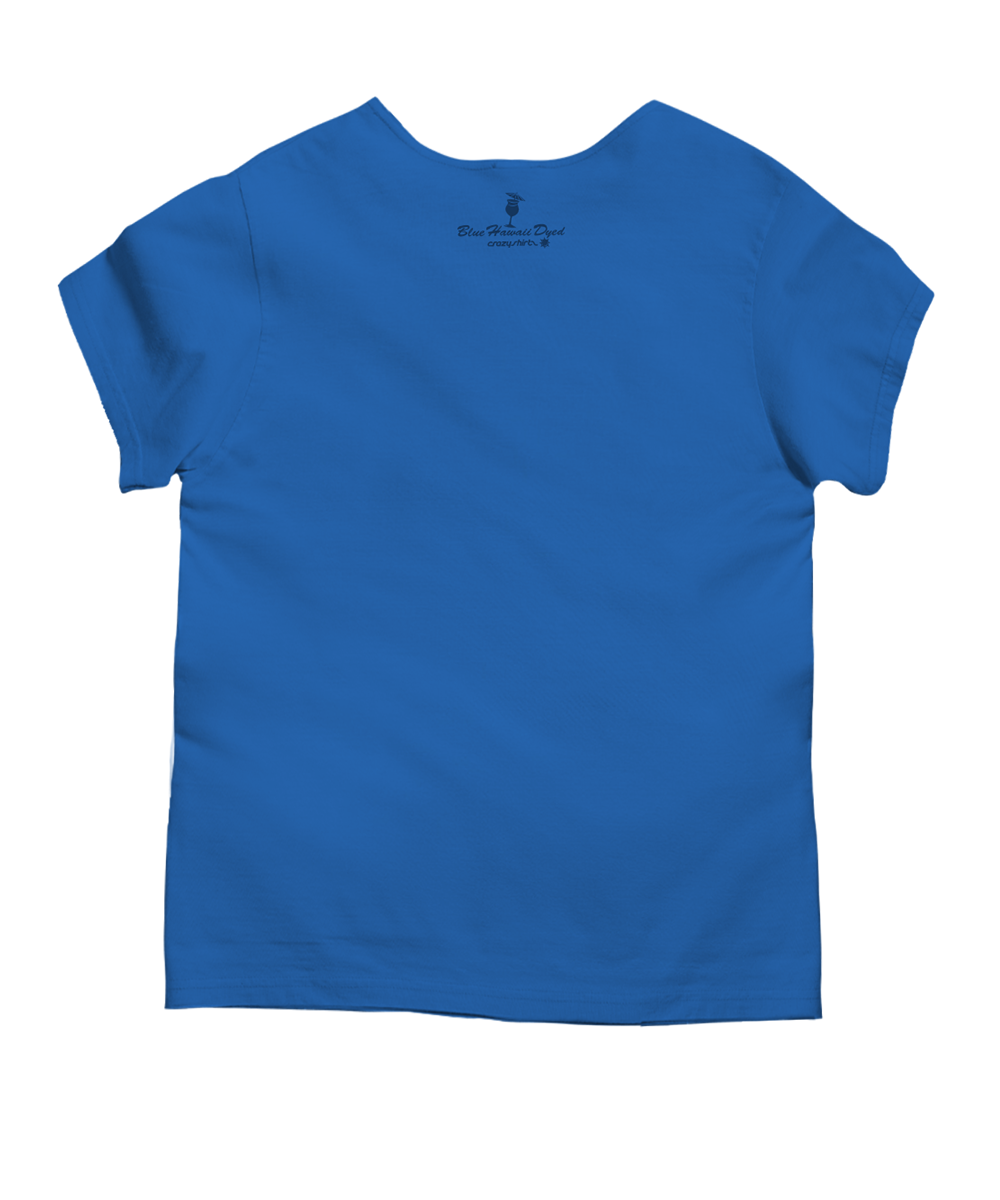 Sun Splash Tail - Blue Hawaii Dyed Short Sleeve Scoop Neck T-Shirt
